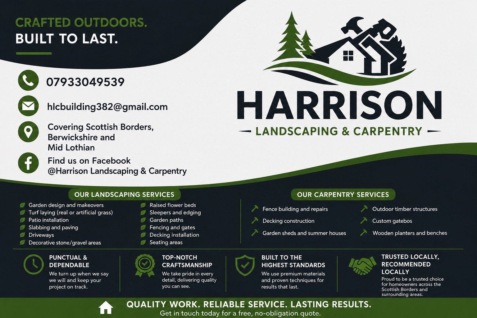 Harrison Landscaping and Carpentry Service Flyer